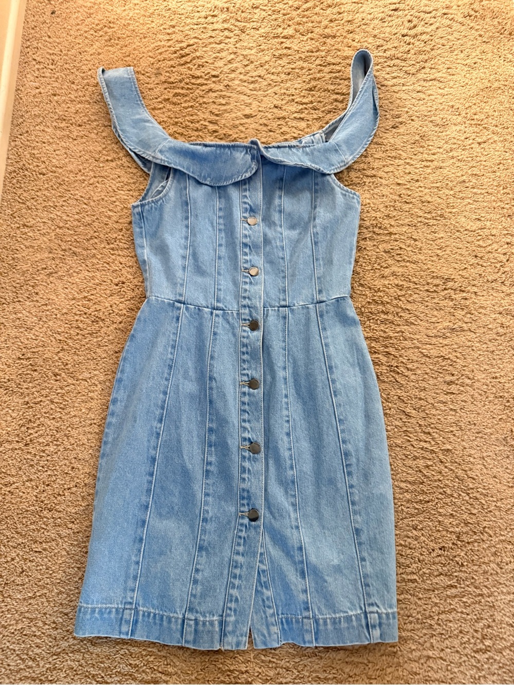 Twelve by onTwelfth Light Wash Denim Button-Front Dress with Collar